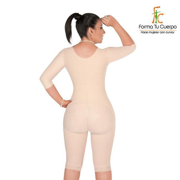 Faja Colombiana, Knee Smooth Bodysuit Arm Control, with hooks (Ref. C-013)