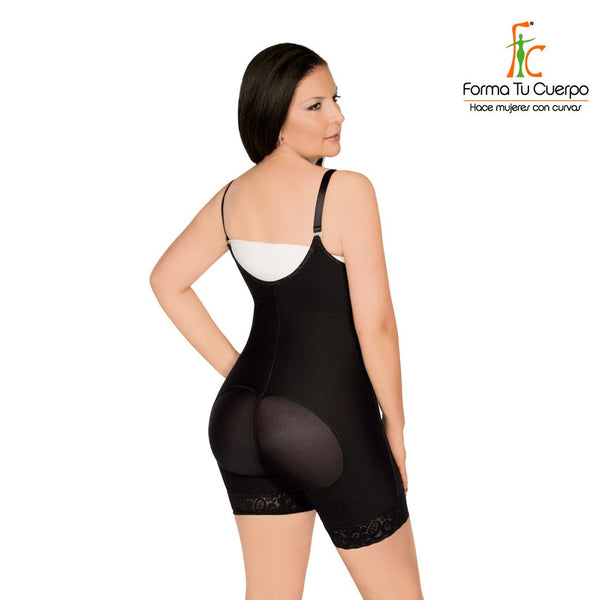 Faja Colombiana FTC Short Bodysuit, half back coverage shapewear, side zipper Girdle  fajas  colombianas Forma Tu Cuerpo