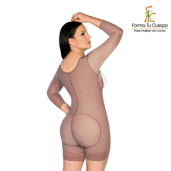 FAJA COLOMBIANA SHORT BODYSUITE ARMS CONTROL, BODYSHAPER & GIRDLE , MID THIGH SIDE ZIPPER GIRDLE WITH BUTT LIFTER(Ref. MPTAK) - fajas  colombianas Forma Tu Cuerpo