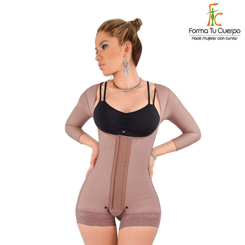 Panty Body Shaper with Central Hooks and sleeves (Ref. P-006)